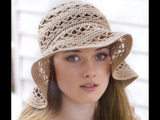 Вязаная летняя панамка (шапочка) крючком. Knitted hat tutorial.
