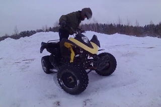 Зимние покатушки на квадроцикле Рысь ATV 150.