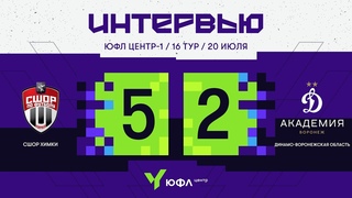 ЮФЛ Центр-1. СШОР Химки  Динамо-Воронежская область. 16-й тур. Интервью