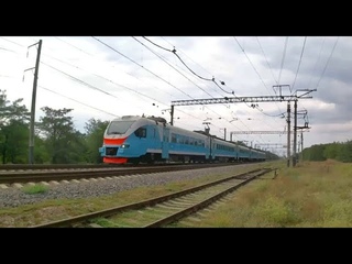 Электропоезд ЭП2Д-0107 сообщением Солёное Озеро-Симферополь.