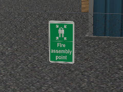 Sign : Fire Assembly Point no pole