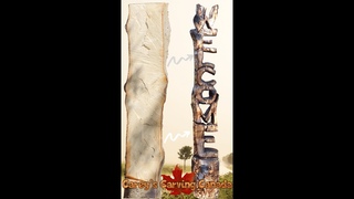 Chainsaw Carving a Welcome Sign, Short Video