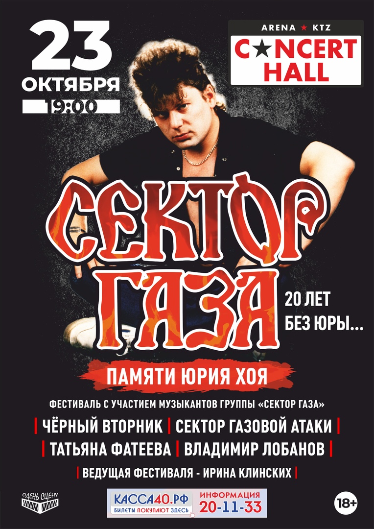 Афиша Калуга Фестиваль СЕКТОР ГАЗА "Памяти Юрия Хоя"