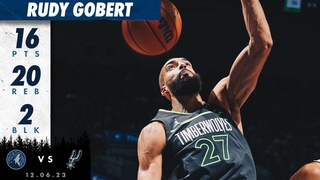 Rudy Gobert DOUBLE-DOUBLE Against Spurs |