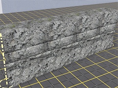 RC Cliff Spline 27 meter, 8° - Cracked granite rock 5 - 10m top face