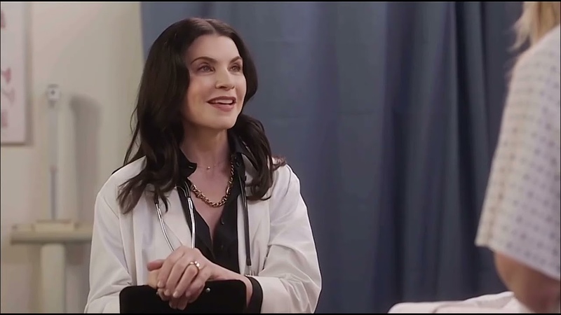 Julianna Margulies examines Chelsea Handler as an OB