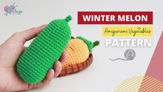 #061 | How to crochet amigurumi WINTER MELON | Crochet amigurumi Vegetables | Free Pattern