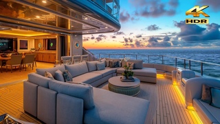 Relaxing Saxophone Melodies Luxury 4K Cruises at Sea  | Positive Sunser Sounds & Ocean Sounds