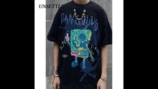 Unsettle 2020ss мужская/женская футболка harajuku, хип хоп, забавный принт, каракули, модная уличная футболка с коротким рукавом