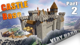 Minecraft: How To Build a Survival stone Castle/Base for 5 players PART 2