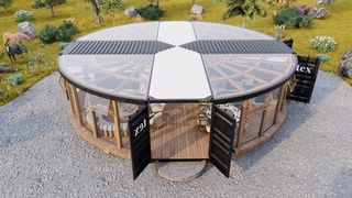 The Circular Sun House - Cabin Airbnb House Tour - Shipping Container House