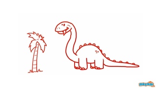 How to Draw a Dinosaur | Step By Step Drawing for Kids | Educational Videos by Mocomi