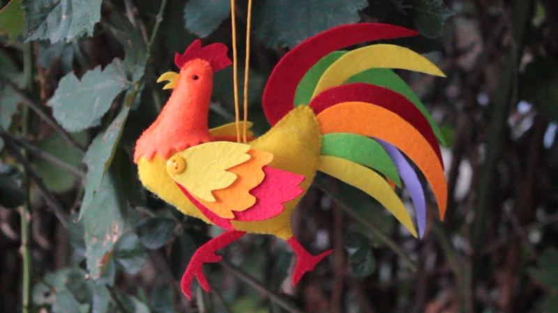 DIY Петушок из Фетра Своими Руками Символ Нового 2017 Года, Felt