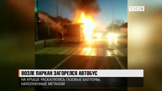 Возле Паркан загорелся автобус