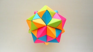 Многогранник Икосаэдр из бумаги. Kusudama by Mitsunobu Sonobe