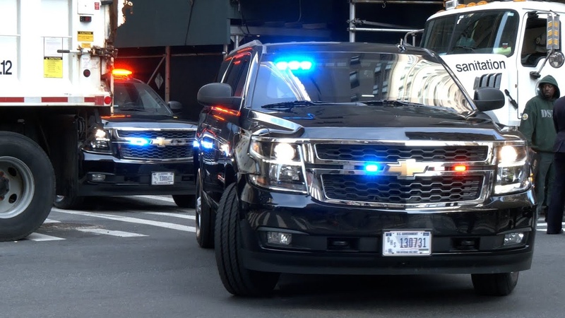First Lady Bidens small motorcade and other VIPs in New