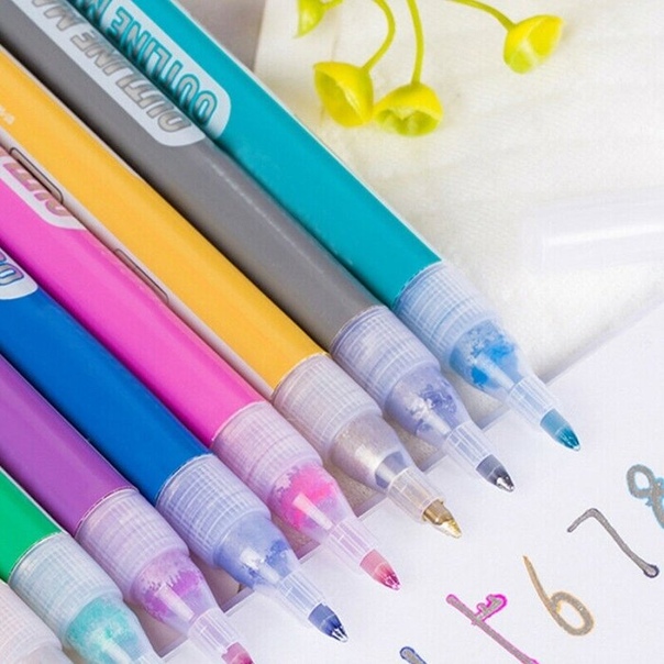 ручка маркер. контурные фломастеры. набор контурных маркеров-краска "волшебный контур". Magic pen фломастеры. контурные фломастеры.