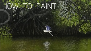 Acrylic Painting Beautiful Mangroves Forest - Time-lapse video # 07