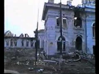 Destroyed Dudaev Palace in Grozny 1995.