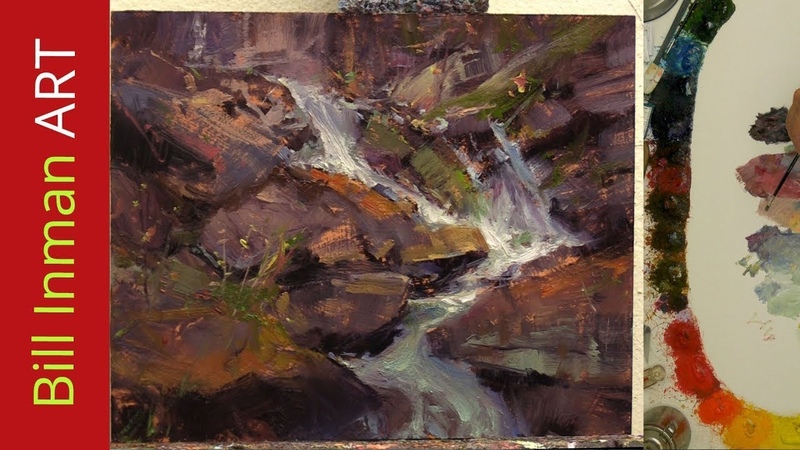 How to Paint a Waterfall Oil Paint Fast Motion Art Video Song of the Lonely Mountain Bill