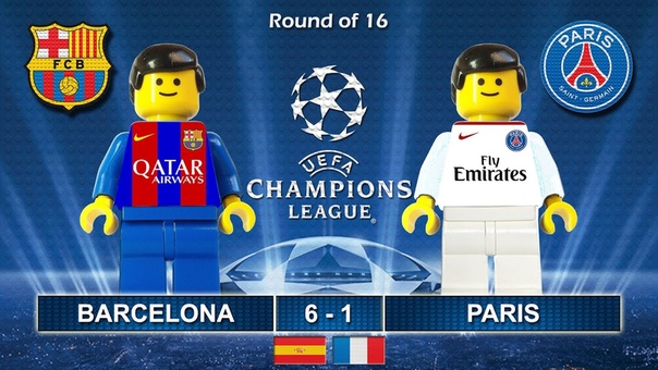 Barcelona vs PSG Paris Saint Germain 6 1 Champions League 2017 (08, 03, 2017) goal Lego
