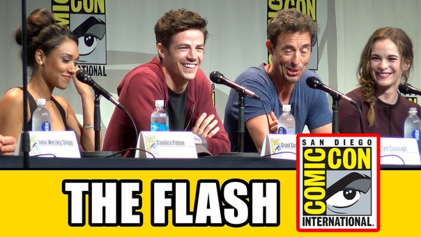 The Flash Comic Con Panel Grant Gustin, Candice Patton, Danielle Panabaker, Carlos