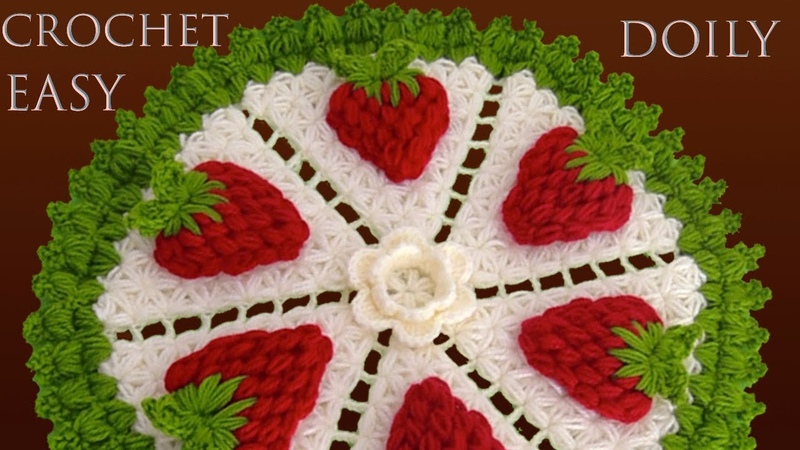 CENTRO DE MESA A CROCHET Punto Jazmín tejido paso a paso con fresas 3 D y borde de