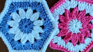 Hexagon Granny Square | How To Crochet A Hexagon  | Daisy Hexagon Granny Square | Crochet | Craft
